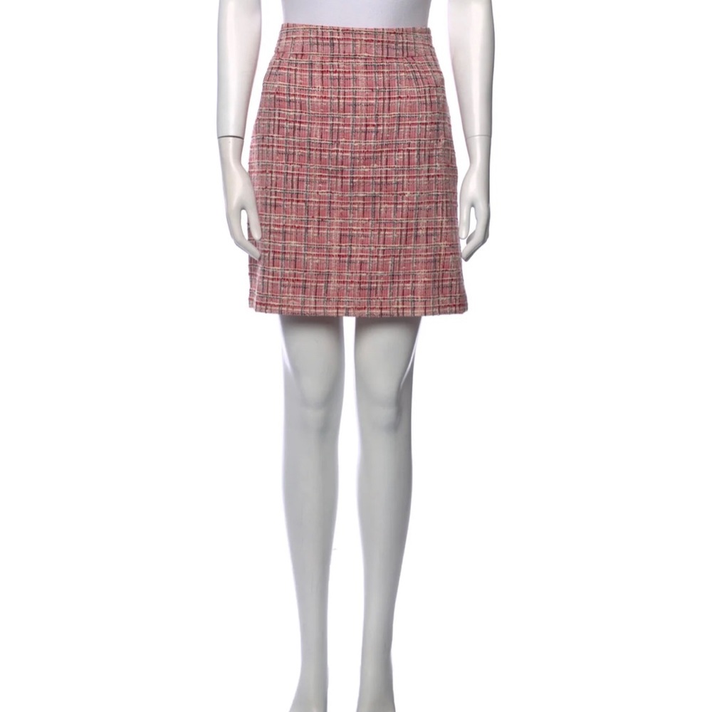 Kate Spade Red/White Tweed Pattern Mini Skirt